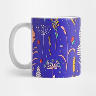 Wild Grass on Blue Mug